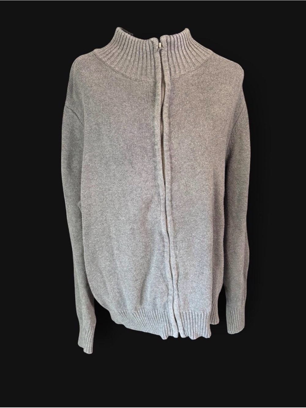 Dockers Men’s Small Gray 100% Cotton Full Zip Mock Neck Sweater Small - Picture 2 of 5